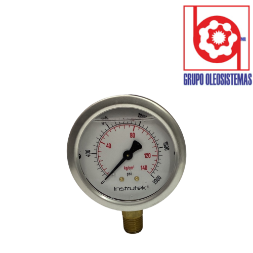 MANOMETRO 0 A 2000 PSI CARATULA 2-1/2» INFERIOR DE 1/4 NPT