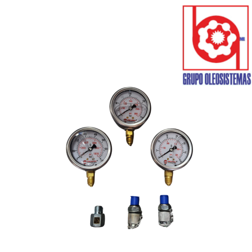 MALETIN DE MANOMETROS INF. 3 PZ ,MANGUERA, Y ADAPTADOR