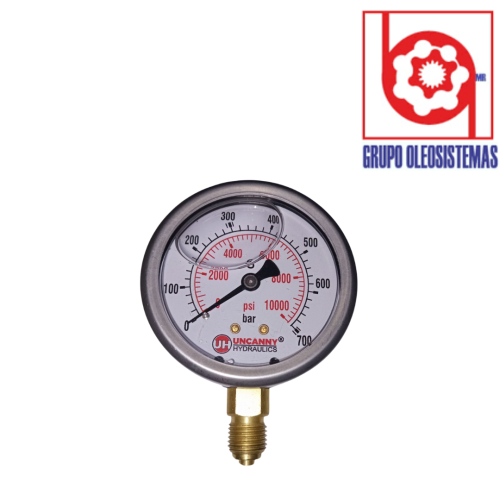 MANOMETRO 0 A 10000 PSI CARATULA 2-1/2″ INFERIOR DE 1/2 BSPP
