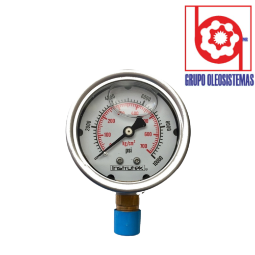MANOMETRO 0 A 10000 PSI CARATULA 2-1/2″ INFERIOR DE 1/4 NPT