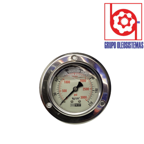 MANOMETRO 0 A 210 KG CARATULA 2-1/2″ POSTERIOR DE 1/4 NPT
