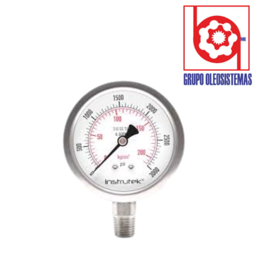MANOMETRO 0 A 3000 PSI CARATULA 2-1/2″ INFERIOR DE 1/4 NPT