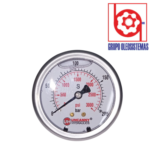 MANOMETRO 0 A 3000 PSI CARATULA 2-1/2″ POSTERIOR DE 1/2 BSPP