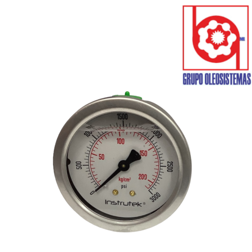 MANOMETRO 0 A 3000 PSI CARATULA DE 2-1/2» POSTERIOR DE 1/4 NPT