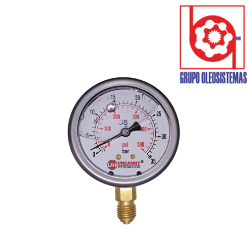 MANOMETRO 0 A 500 PSI CARATULA 2-1/2″ INFERIOR DE 1/2 BSPP