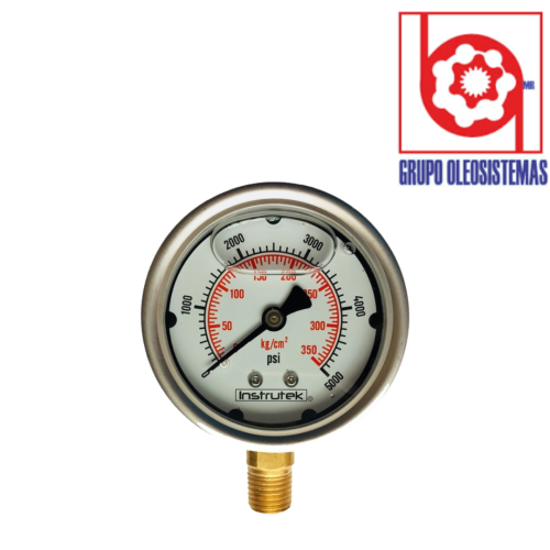 MANOMETRO 0 A 5000 PSI CARATULA 2-1/2″ INFERIOR DE 1/4 NPT