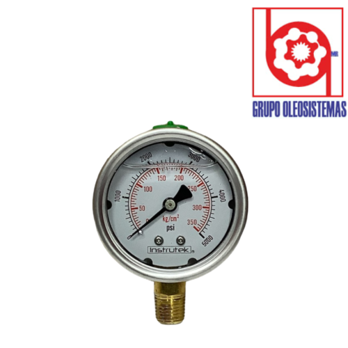 MANOMETRO 0 A 5000 PSI CARATULA 2-1/2″ INFERIOR DE 1/4 NPT (O.E.M.)