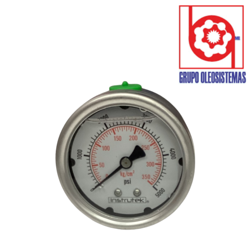 MANOMETRO 0 A 5000 PSI CARATULA 2-1/2″ POSTERIOR DE 1/4 NPT