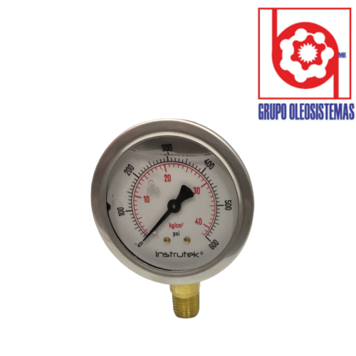 MANOMETRO 0 A 600 PSI CARATULA 2-1/2″ INFERIOR DE 1/4 NPT