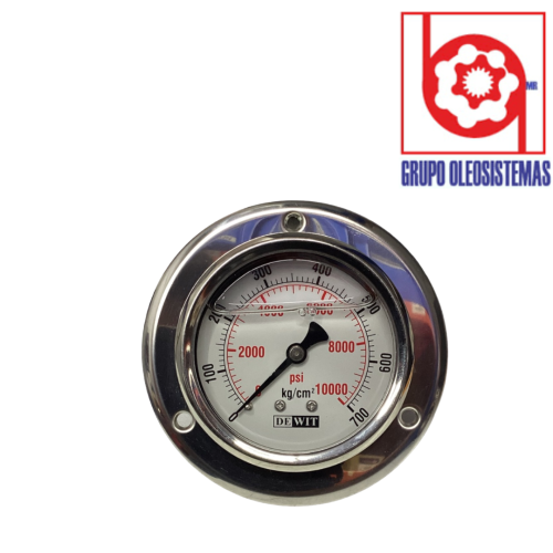MANOMETRO 0 A 700 KG CARATULA DE 2-1/2″ POSTERIOR 1/4 NPT
