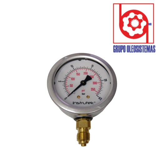 MANOMETRO 350 PSI/25 BAR CARATULA 2-1/2 INFERIOR 1/4 BSPP