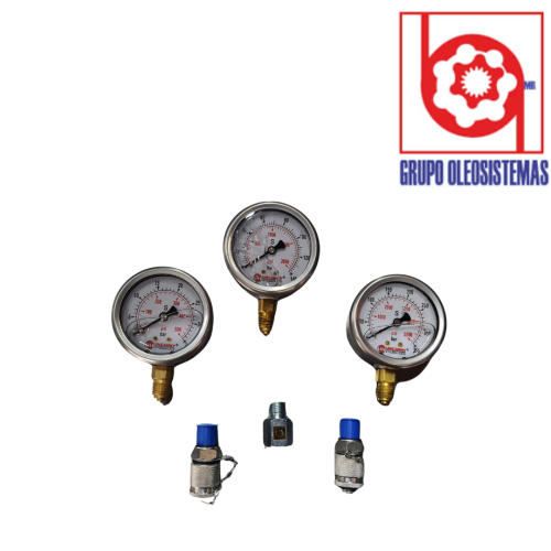 MALETIN DE MANOMETROS INF. 3 PZ ,MANGUERA, Y ADAPTADOR