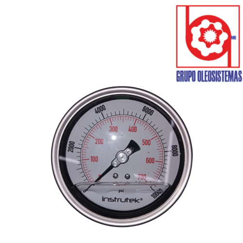 MANOMETRO 0 A 10000 PSI CARATULA 2-1/2″ POSTERIOR DE 1/2 BSPP