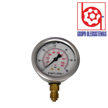 MANOMETRO 0 A 860 PSI/60 BAR CARATULA 2-1/2 INFERIOR 1/4 BSPP