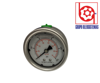 MANOMETRO PLASSER (62.05.2000.46)  2.5″ 1/4″, NPT, POSTERIOR, 10000 PSI