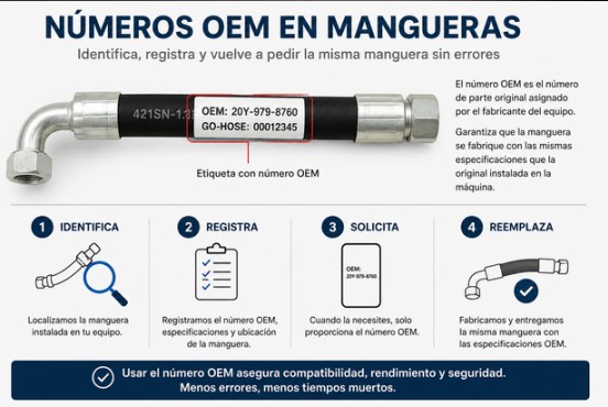 Números OEM en mangueras: identifica, registra, solicita y reemplaza